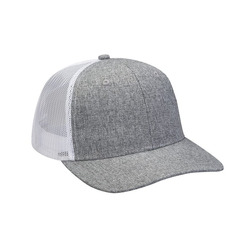 Heather Woven/Soft Mesh Trucker Style Cap