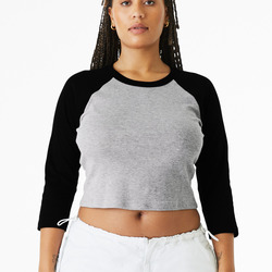 Women's Micro Rib 3/4 Raglan Baby Tee