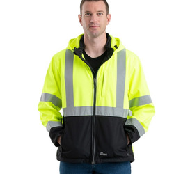 Men's Hi-Vis Class 3 Hooded Soft Shell Jacket