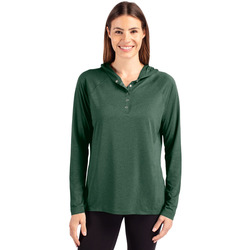 Cutter & Buck Coastline Epic Comfort Eco Recycled Womens Hooded Shirt
