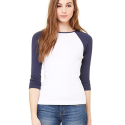 Women’s 1X1 Baby Rib Raglan Three-Quarter Sleeve Tee