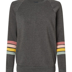 Women's Striped Sleeves Crewneck Sweatshirt