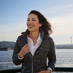 Cutter & Buck Rainier PrimaLoft Womens Eco Insulated Full Zip Printed Puffer Jacket